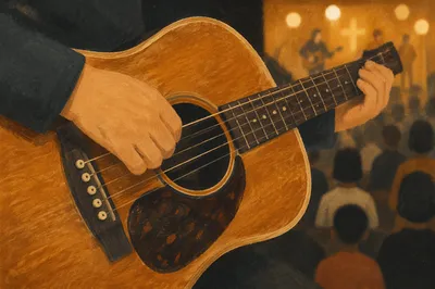 Acoustic Guitar Worship Close Up