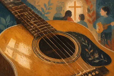 Close-Up Acoustic Guitar for Worship Music
