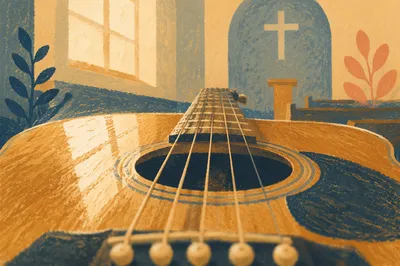 Acoustic Guitar in Quiet Worship Space