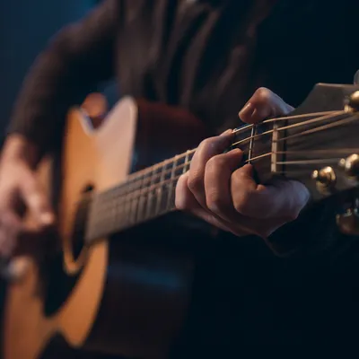 Acoustic Guitar Worship Close Up