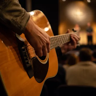 Acoustic Guitar Worship Close Up