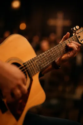 Acoustic Guitar Hands in Intimate Worship