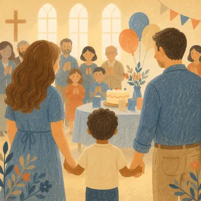 Church Adoption Celebration with New Family