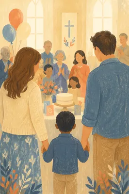 Church Adoption Celebration with New Family
