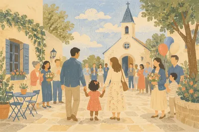 Adoption Celebration Outside Welcoming Church