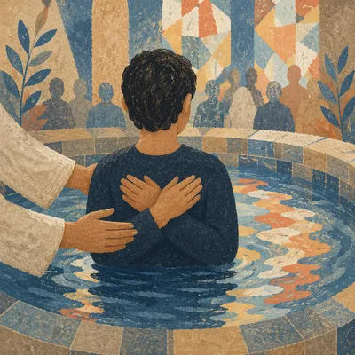 Adult Baptism in Warm Church Pool