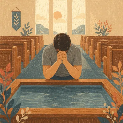 Prayer Beside Adult Baptism Pool