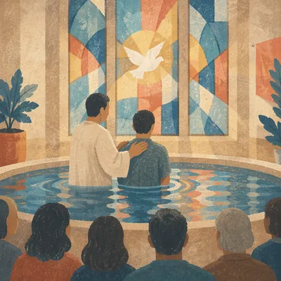 Adult Baptism in Modern Church Baptistry