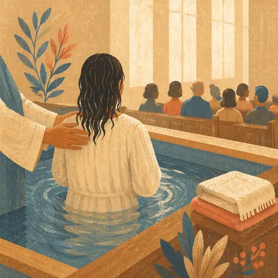 Adult Baptism in Modest Church Pool