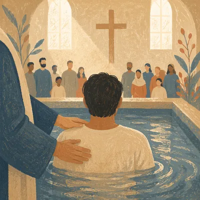 Adult Baptism in a Modest Church Pool