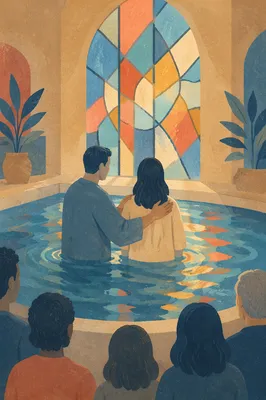 Adult Baptism in Modern Church Baptistry