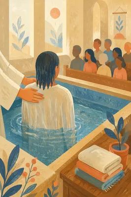 Adult Baptism in Indoor Church Pool