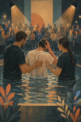 Adult Baptism in Modern Church Pool