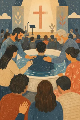 Adult Baptism in Modern Church Pool