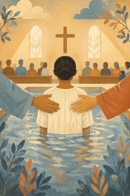 Adult Baptism in Warm Wooden Church