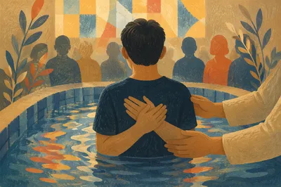 Adult Baptism in Warm Church Pool