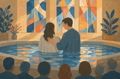 Adult Baptism in Modern Church Baptistry