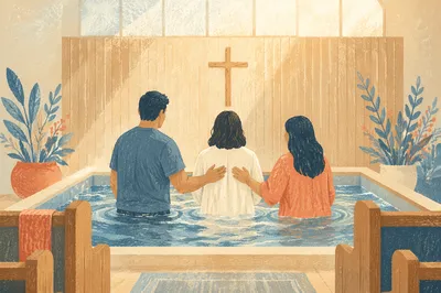 Adult Baptism in Modest Church Pool