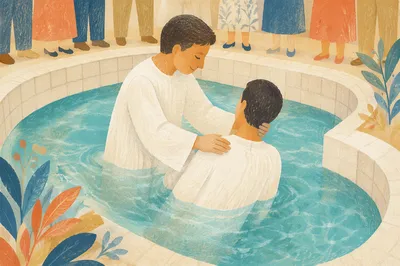 Adult Baptism in Church Immersion Pool