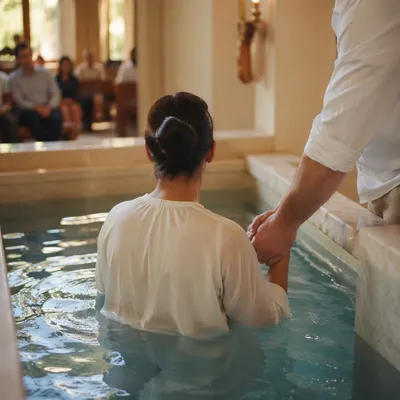 Adult Baptism in Contemporary Church Sanctuary