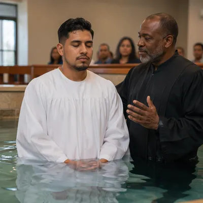 Adult Baptism in Modern Church Pool