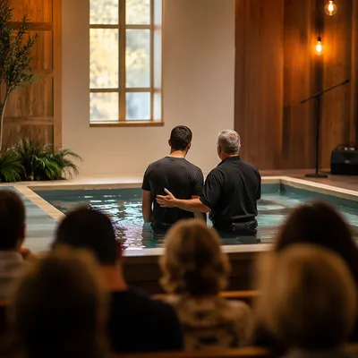 Adult Baptism in Contemporary Church Sanctuary