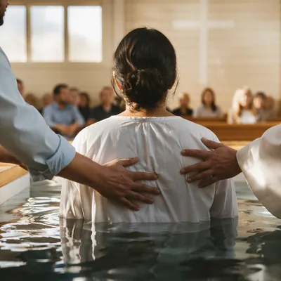 Adult Baptism in Simple Church Pool