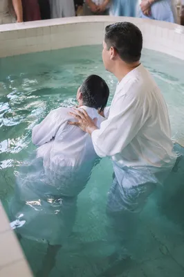 Adult Baptism in Church Pool