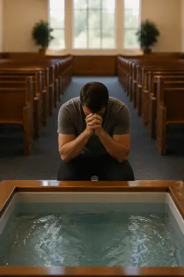Prayer Beside Adult Baptism Pool