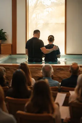 Adult Baptism in Indoor Church Pool
