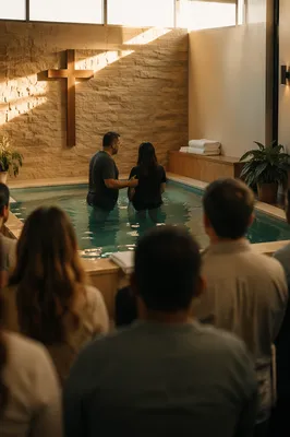 Adult Baptism Pool in Contemporary Church