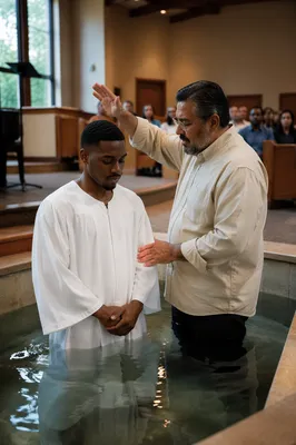 Adult Baptism Pool Ceremony in Church