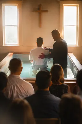 Adult Baptism in Modest Church Pool