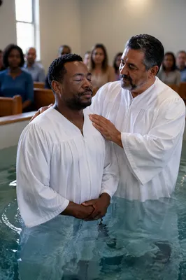 Adult Baptism in Indoor Church Pool