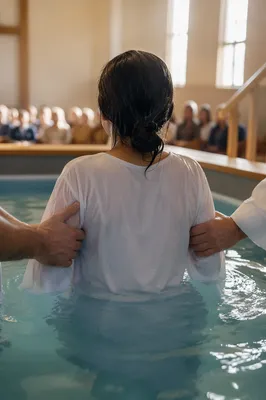 Adult Baptism in Contemporary Church Sanctuary