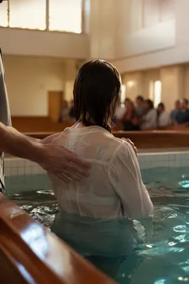 Adult Baptism in Quiet Church Pool
