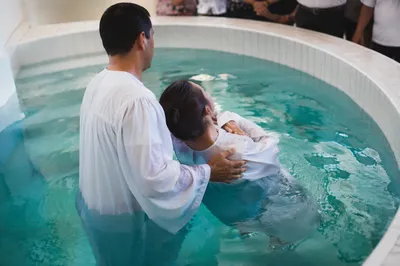 Adult Baptism in Church Pool