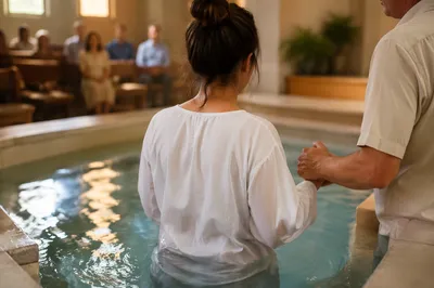 Adult Baptism in Contemporary Church Sanctuary