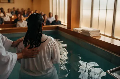 Adult Baptism in Indoor Church Pool