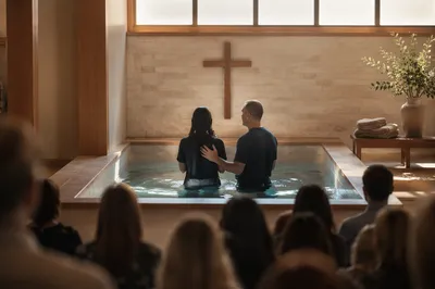 Adult Baptism Pool in Contemporary Church