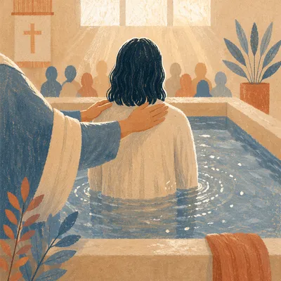 Adult Baptism Immersion in Church Pool