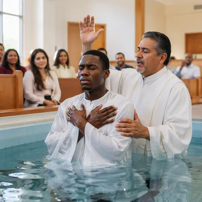 Adult Baptism by Immersion in Church