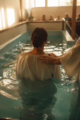 Adult Baptism Immersion in Church Pool