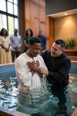 Adult Baptism by Immersion in Church