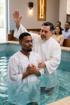 Adult Baptism by Immersion in Church