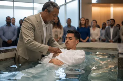 Adult Baptism by Immersion Indoors