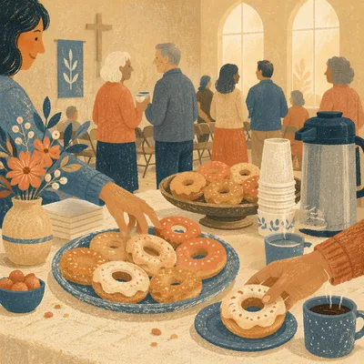 Warm Church Fellowship Coffee and Donuts