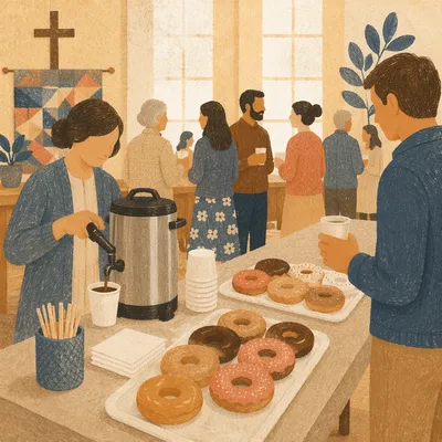 Church Fellowship Coffee and Donuts Table