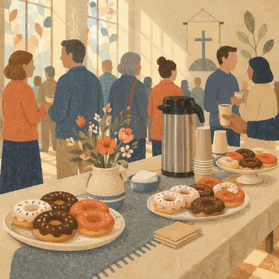 Church Fellowship Coffee and Donuts Table
