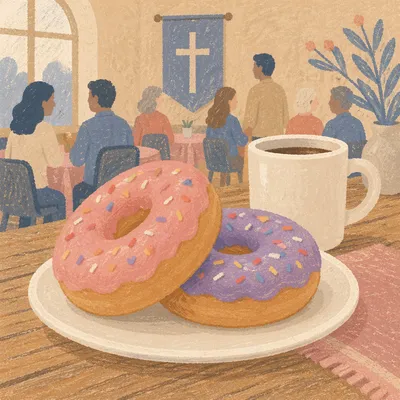 Church Fellowship Coffee and Donuts Table